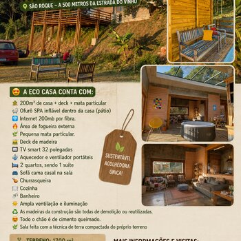 Eco casa a venda em São Roque!